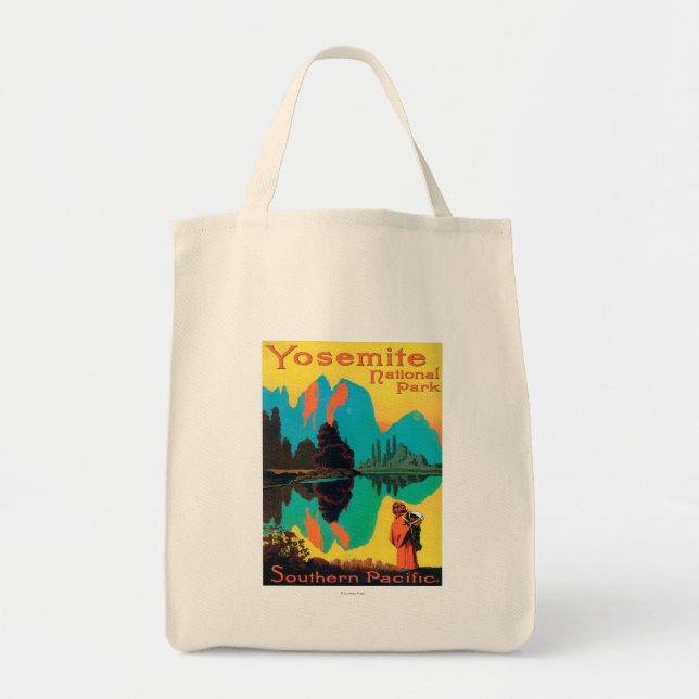 Tourist Poster - Yosemite Nat'l Park, CA Tote Bag (Front)