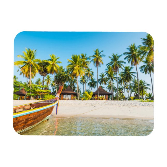 Tourist Resort's Bungalows on the Beach | Thailand Magnet (Horizontal)