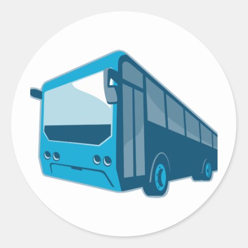 tourist shuttle bus coach retro classic round sticker