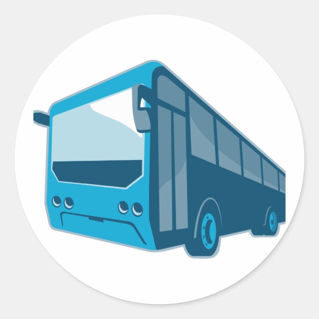 tourist shuttle bus coach retro classic round sticker (Front)