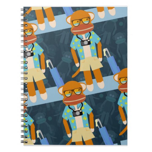 Tourist Sock Monkey Pattern Notebook