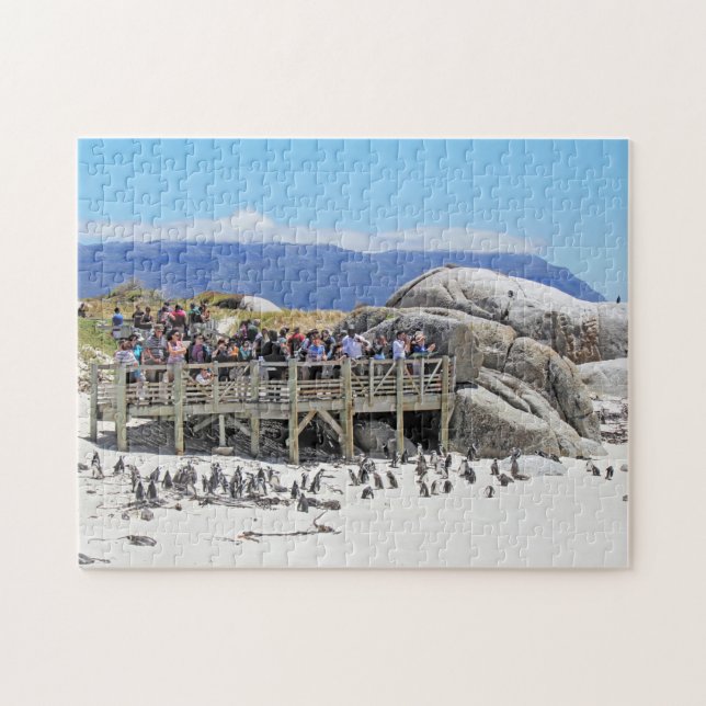 Tourists at Boulders Beach looking at penguins Jigsaw Puzzle (Horizontal)