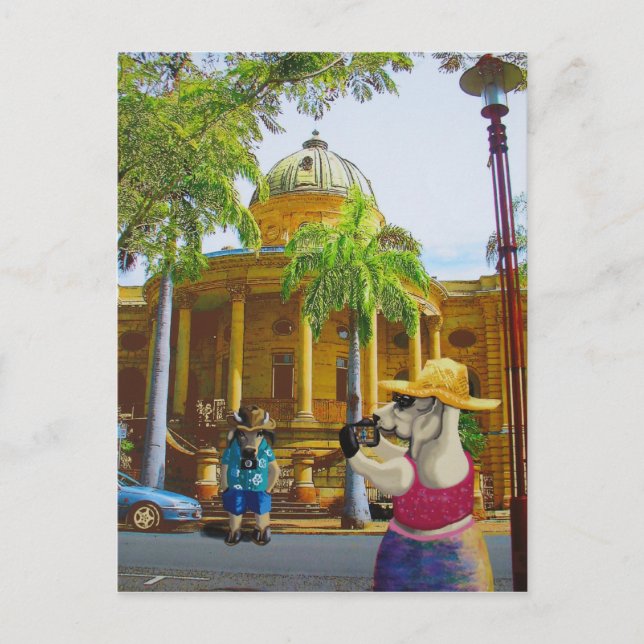 Tourists at Customs House Postcard (Front)