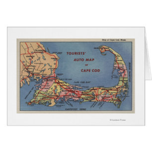 Tourists' Auto Map of Cape Cod Cards