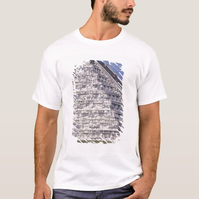 Tourists climbing stairs of El Castillo, stone T-Shirt (Front)