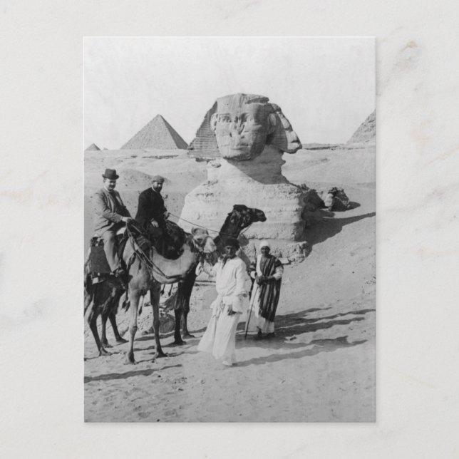Tourists Traveling by Sphinx Postcard (Front)