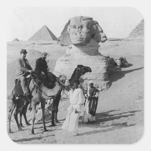 Tourists Traveling by Sphinx Square Sticker