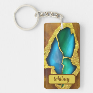 Tourmaline and Gold Inspired Keychain (01)