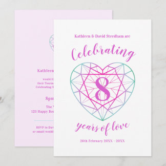 Tourmaline Anniversary 8 years of love invitations