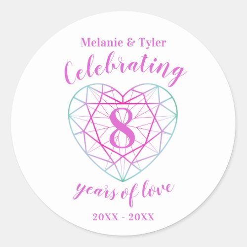 Tourmaline anniversary 8 years of love stickers