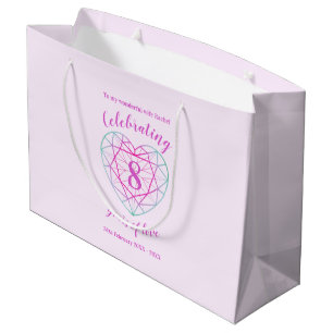 Tourmaline Anniversary 8 years personalized Large Gift Bag