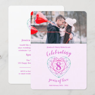 Tourmaline Anniversary 8 years photo invitations