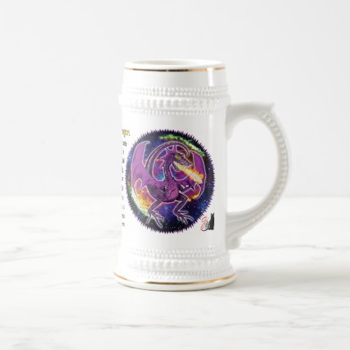 Tourmaline Cosmic Dragon Beer Stein