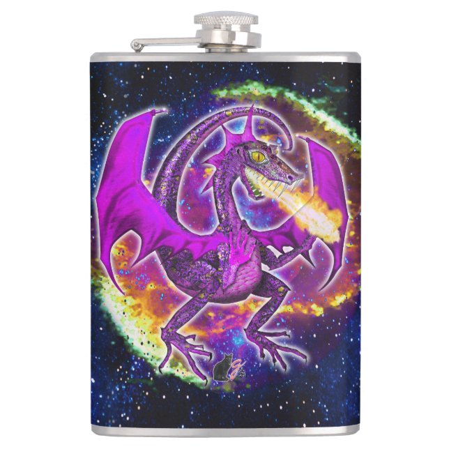Tourmaline Cosmic Dragon Flask (Front)