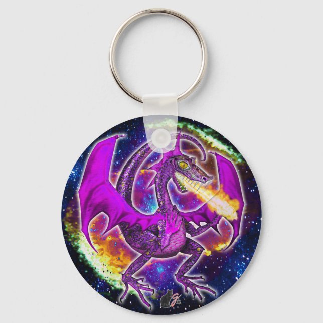 Tourmaline Cosmic Dragon  Keychain (Front)