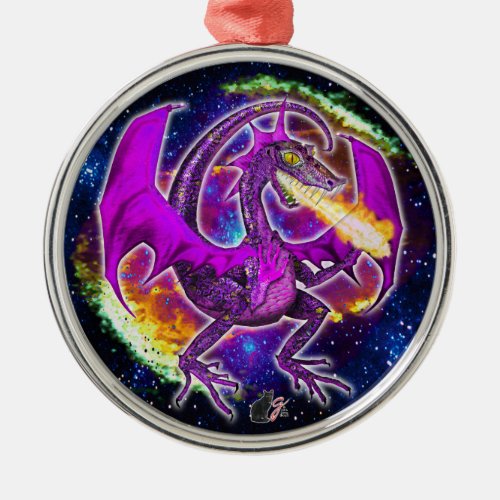 Tourmaline Cosmic Dragon Ornament