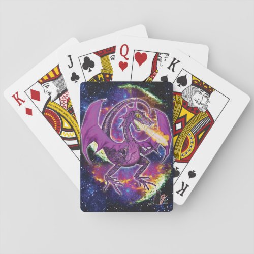 Tourmaline Cosmic Dragon  Playing Cards