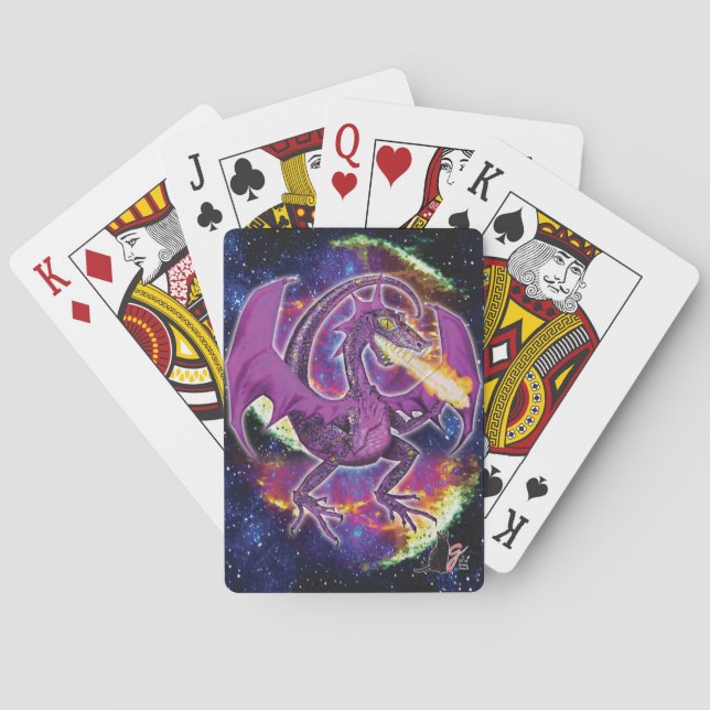 Tourmaline Cosmic Dragon  Poker Cards (Back)