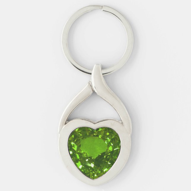 Tourmaline Gemstone Green Keychain (Front)