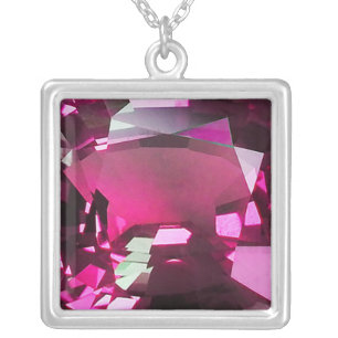 Tourmaline Gemstone Pink Silver Plated Necklace