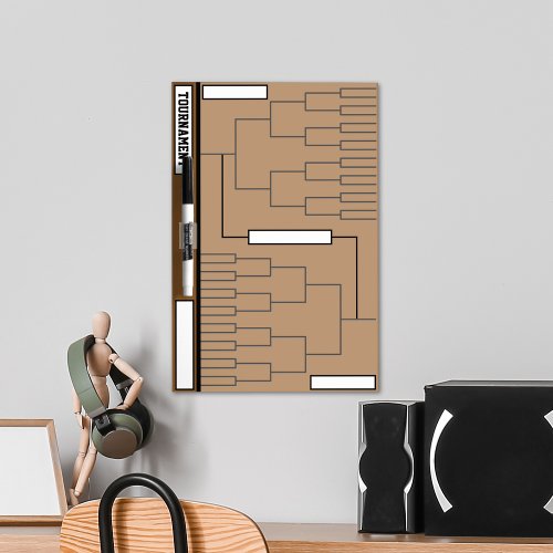 Tournament Brackets Brown Dry Erase Board