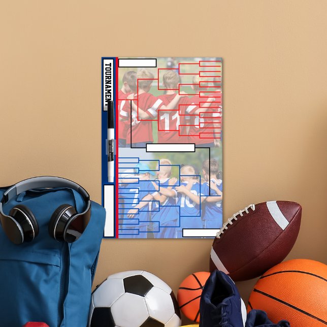 Tournament Brackets Photo Red Blue Dry Erase Board (Creator Uploaded)