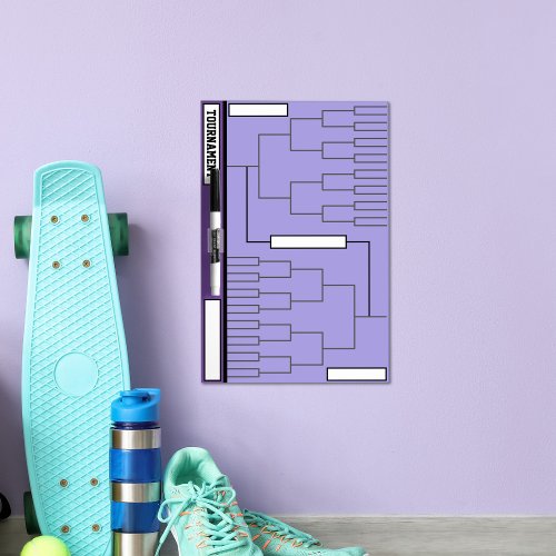 Tournament Brackets Purple Dry Erase Board