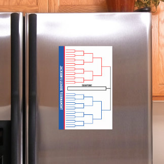 Tournament Brackets Red Blue Magnetic Dry Erase Sheet