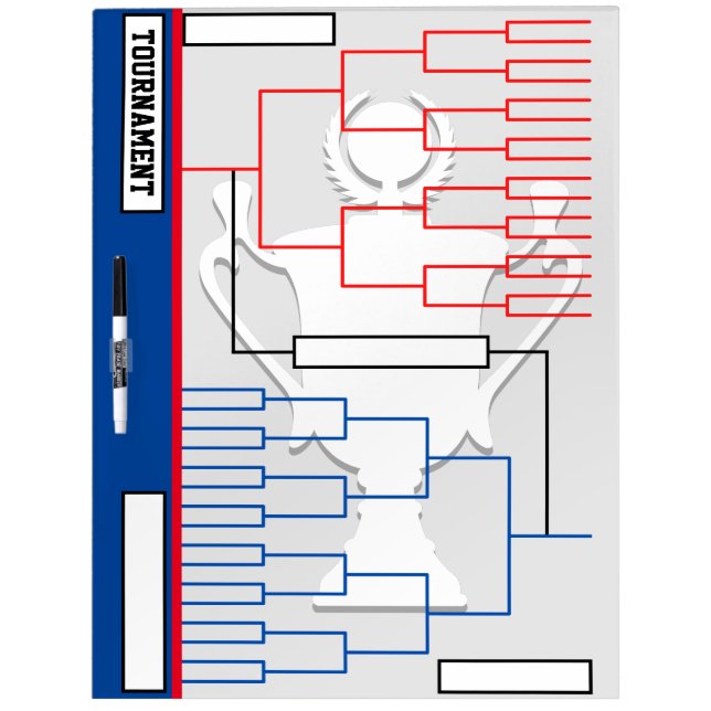 Tournament Brackets & Trophy Design Dry Erase Board (Front)