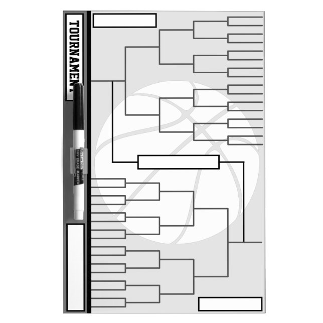 Tournament Brackets with Basketball Dry Erase Board (Front)