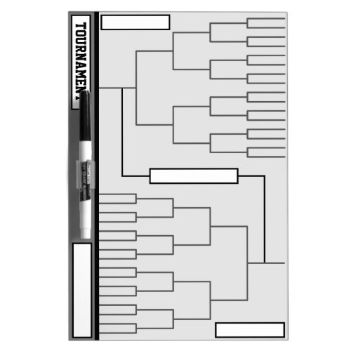 Tournament Brackets with Football Gray Dry Erase Board