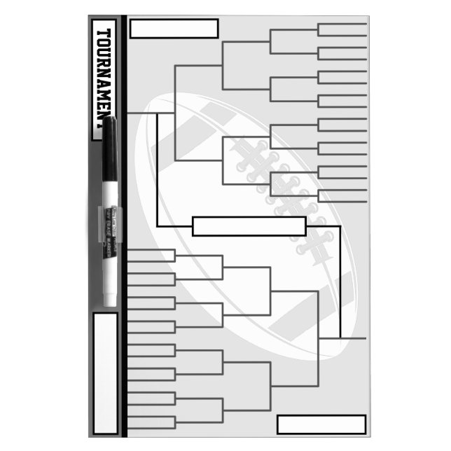 Tournament Brackets with Football Gray Dry Erase Board (Front)