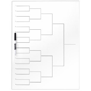 Tournament draw dry erase board for 16 players