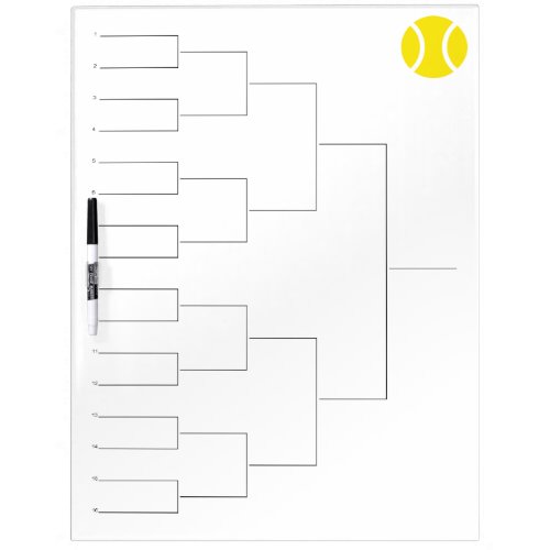 Tournament draw for 16 players  Dry erase board