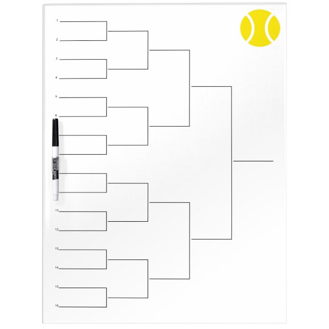 Tournament draw for 16 players | Dry erase board (Front)