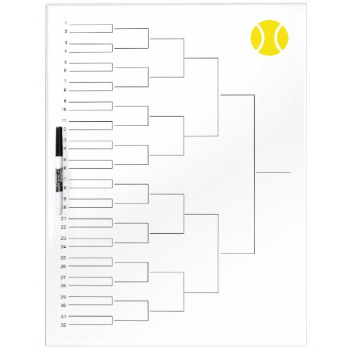 Tournament draw for 32 players  dry erase board