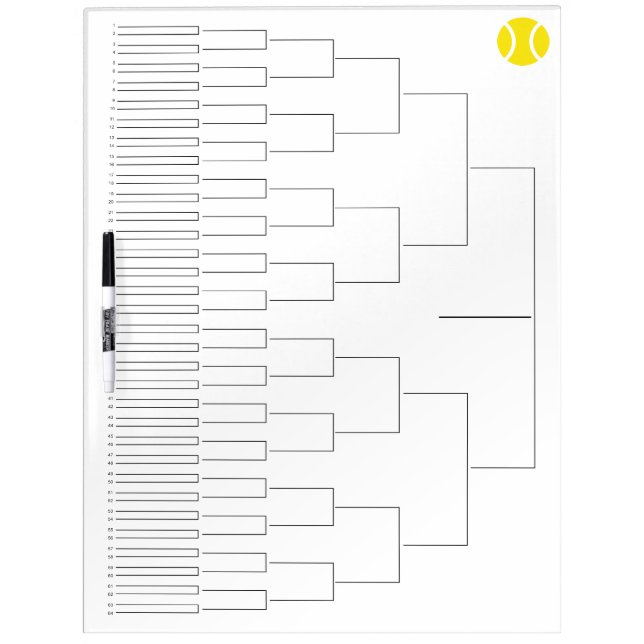 Tournament draw for 64 players | dry erase board (Front)