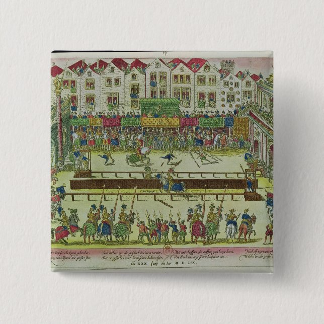 Tournament during which Henri II Pinback Button (Front)