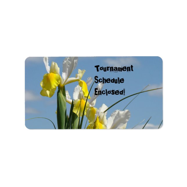 Tournament Schedule Enclosed! labels stickers (Front)