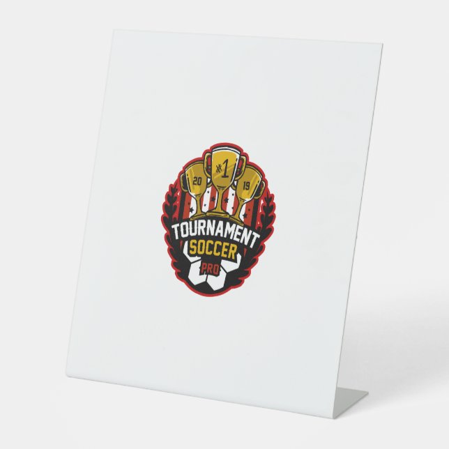 tournament soccer pedestal sign (Front)