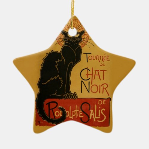 Tournee de Chat Noir Black Cat Ceramic Ornament