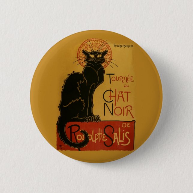 Tournee de Chat Noir Black Cat Pinback Button (Front)