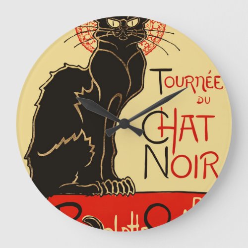 Tourne du Chat Noir Art Nouveau Large Clock