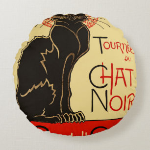 Tournée du Chat Noir Art Nouveau Round Pillow