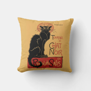Tournée du Chat Noir France Vintage Poster V2 Throw Pillow