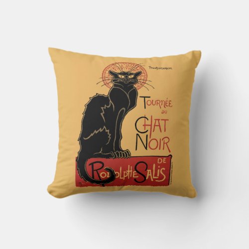 Tourne du Chat Noir France Vintage Poster V2 Throw Pillow