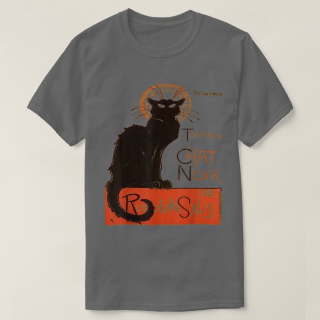 Tournee Du Chat Noir Paris Distressed Vector  T-Shirt (Design Front)