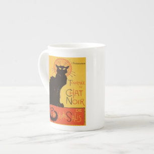 Tournée du Chat Noir, Steinlen Black Cat Vintage Bone China Mug
