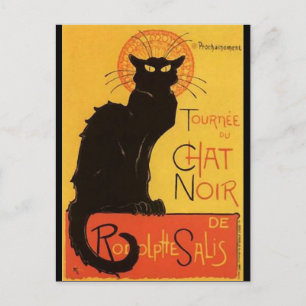 Tournée du Chat Noir, Steinlen Black Cat Vintage Postcard
