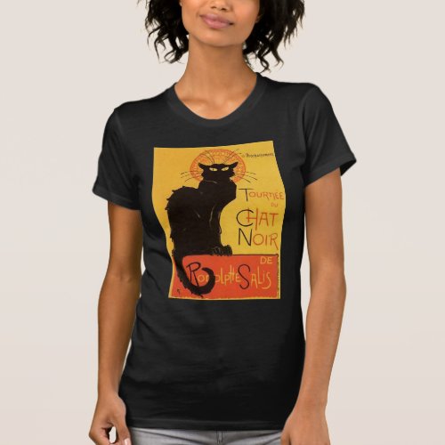 Tourne du Chat Noir Steinlen Black Cat Vintage T_Shirt